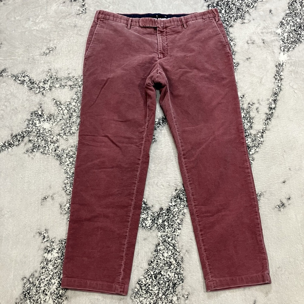 Slowear Selected Chino Pants Mens 54 Red Garment Dyed Straight Casual Italy
